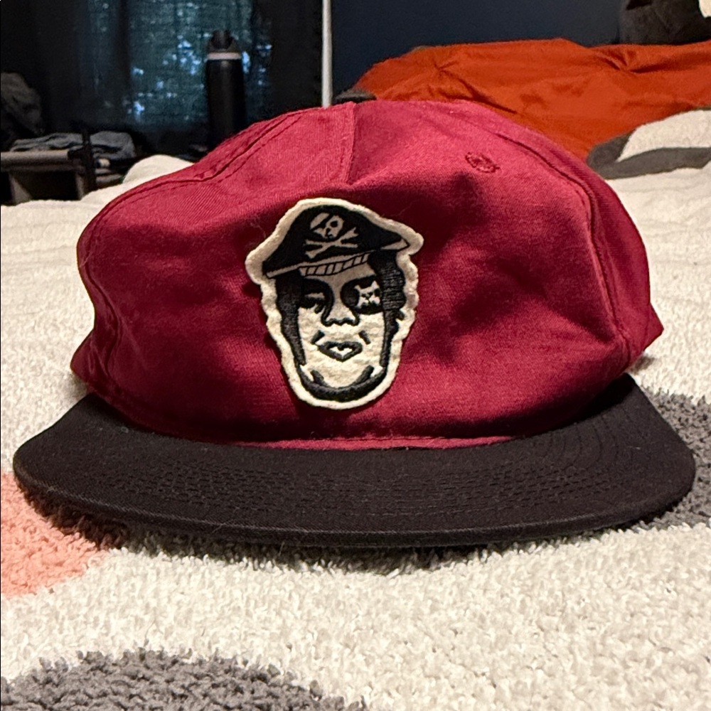 Obey Maroon and Black Cap